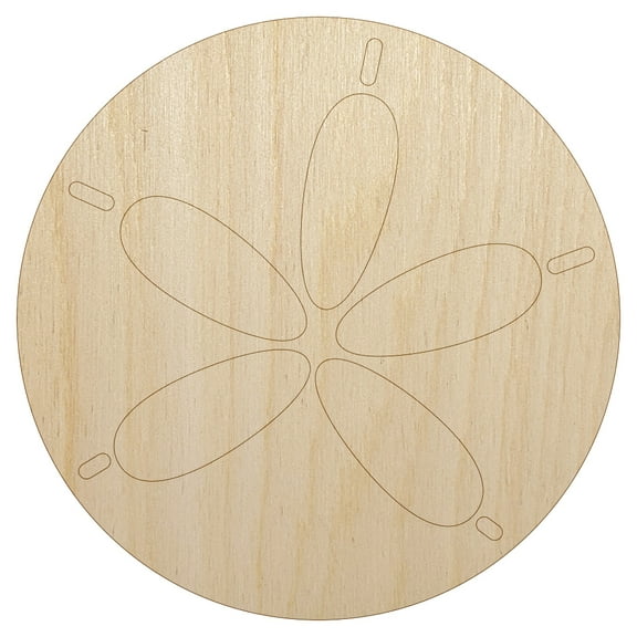 Sand Dollar Sea Urchin Ocean Beach Outline Wood Shape Unfinished Piece Cutout Craft DIY Projects - 4.70 Inch Size - 1/8 Inch Thick