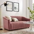 thumbnail image 5 of Modway Announce Modern Performance Velvet Channel Tufted Loveseat in Dusty Rose, 5 of 9