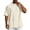 Beige, variant on Mens Oversized T Shirt Summer Solid Drop Shoulder Crew Neck Elbow Sleeve T Shirts for Man Casual Tops