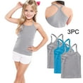 thumbnail image 2 of ZACPNCV Girls Camisole 3 Pack Cotton Soft Girls Undershirts - Lightweight Spaghetti Strap Tank Top Multicolor 12-13 Years, 2 of 9