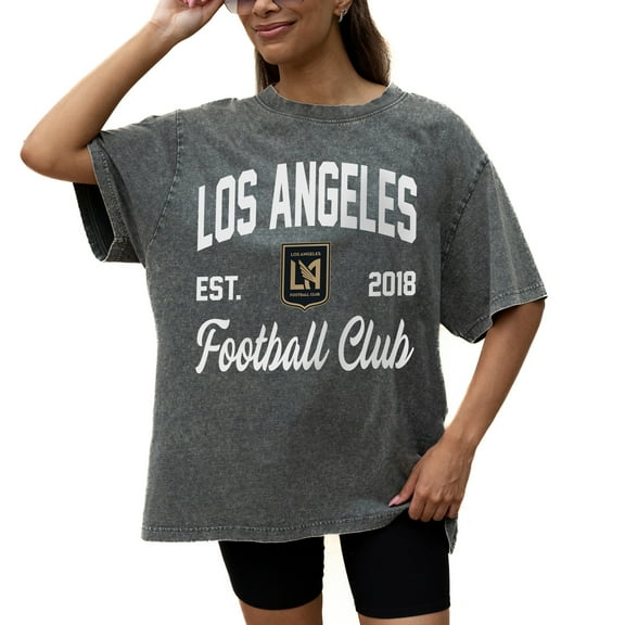 Women's Gameday Couture  Gray LAFC Tackle Titan Oversized Snow Wash T-Shirt