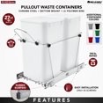 thumbnail image 3 of Rev-A-Shelf RV-15KD-11C S Double 27 Quart Pull Out Waste Containers, White, 3 of 8