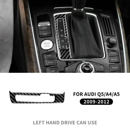 Real Soft Carbon Fiber Sticker For Audi A4 A5 Q5 2009 2010 2011 2012 2013 2014 2015 2016 Gear Shift Panel Interior Accessories.