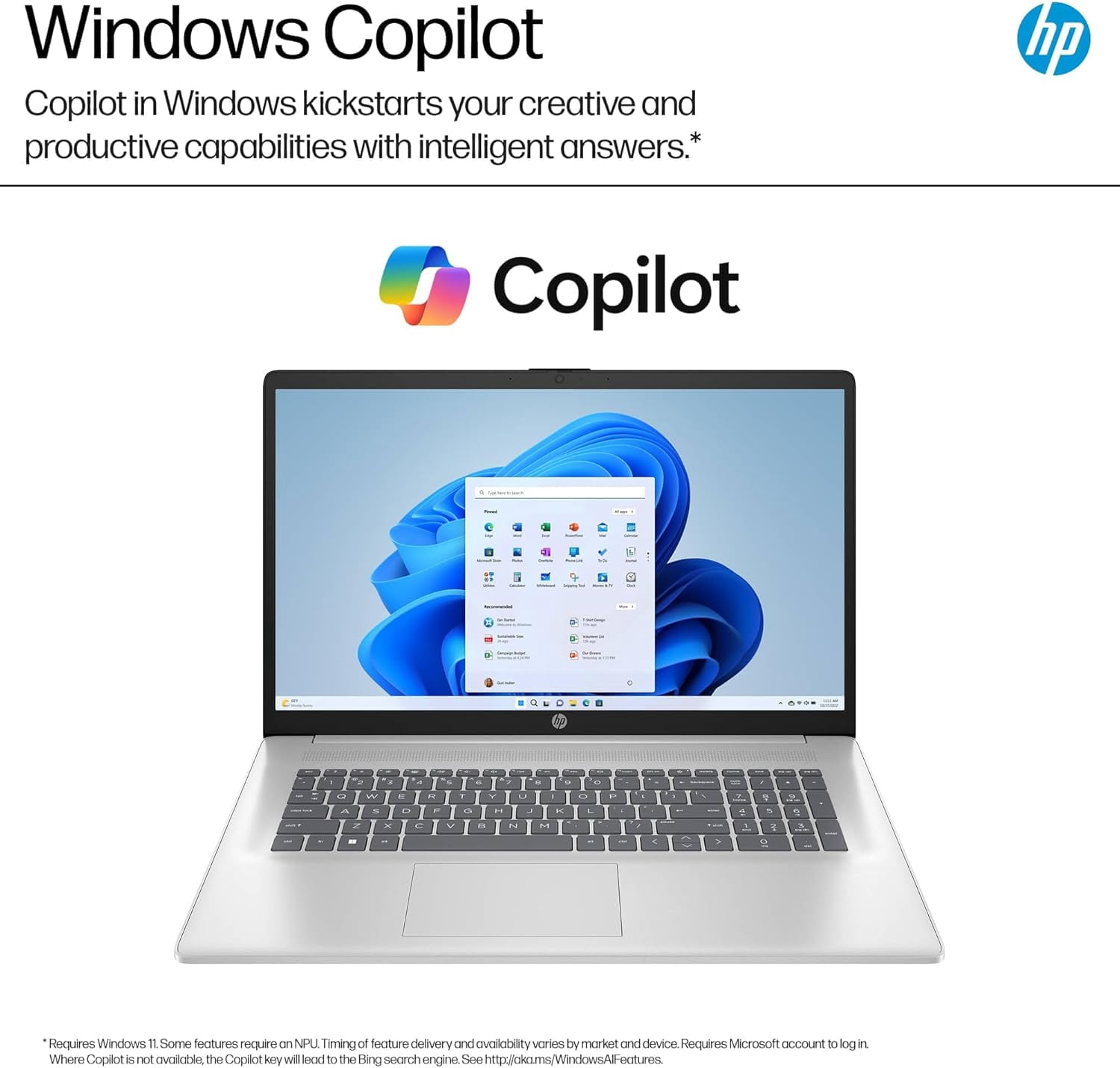 HP Flagship 17 Laptop Business Computer, AMD Ryzen 5 7430U, 8GB RAM, 512GB SSD, 17.3 FHD IPS Display, AMD Radeon Graphics, Wi-Fi 6, Fast Charge, Windows 11 Pro