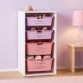 thumbnail image 3 of Your Zone Kids Sliding Bin Organizer with 4 Storage Bins, Pink, 3 of 8