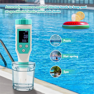 7 in 1 PH/Free Chlorine/ORP/EC/TDS/Salt/Temp PH Meter Swimming Pool Salinity Tester IP67 Waterproof for Aquarium