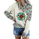thumbnail image 1 of Moda mujer manga larga otoño camiseta impresión bolsillos con capucha blusa Tops Fridja  bvmnju7952, 1 of 7