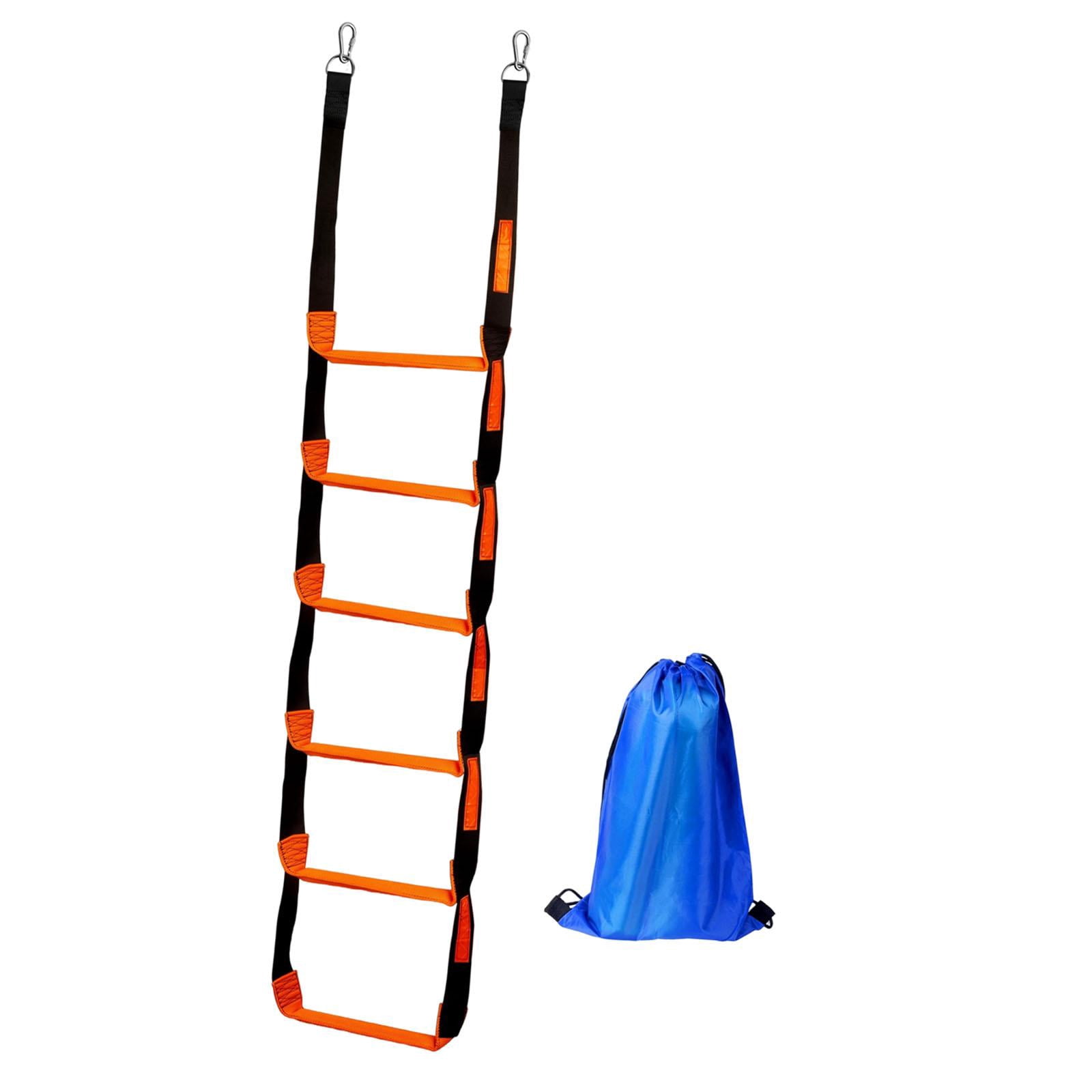 Dualoai Marine Rope Ladder Anti Skidding Steps for Fishing Boats Kayak Pontoon Boats 6 Steps 30x204cm