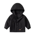 thumbnail image 2 of KYAIGUO 1-7T Toddlers Baby Solid Color Windbreaker Jacket for Boys Spring Casual Hooded Coat Outerwear Kids Fall Outdoor Lightweight Raincoat with Zippers, 2 of 10