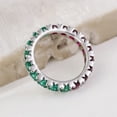 thumbnail image 4 of Round-Cut Lab-Created Ruby and Emerald Full Eternity Wedding Band Ring in 925 Sterling Silver – Vibrant, Elegant, and Timeless Design, 4 of 6