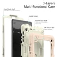 thumbnail image 4 of Case for Samsung Galaxy Tab A7 Lite 2021 8.7 inch with Screen Protector, 360 Degree Rotating Kickstand Hand Strap Heavy Duty Shockproof Cover with Shoulder Strap, Cream Rose Gold, 4 of 7