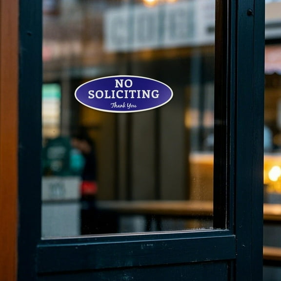 No Soliciting Sign for House & Business - Heavy Duty Weatherproof Door Sign, UV Resistant Indoor/Outdoor Use, Easy to Hang - "No Solicitors" Sign for Front Door, Office, or Apartment
