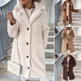 thumbnail image 3 of Gabardina de felpa gruesa para otoño e invierno, chaqueta de peluche de un solo pecho, prendas de vestir de estilo largo, ropa de calle, 3 of 4