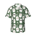thumbnail image 2 of Xecao Alpaca Faces print Hawaiian shirt - a stylish short-sleeve button-down for men, perfect for casual beach and tropical outings., 2 of 9