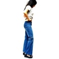thumbnail image 2 of SCORPIO Womens Pocket Side CARGO BLUE bootcut jean Casual Denim Jeans (1BK1210), 2 of 4