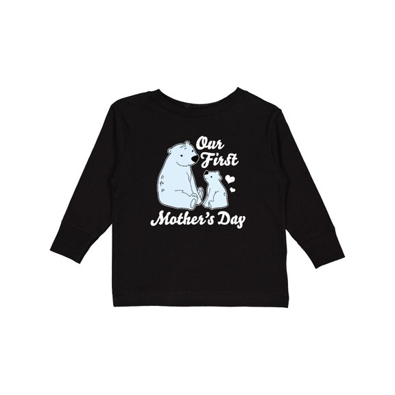 Inktastic Our First Mothers Day with Polar Bears Boys or Girls Long Sleeve Toddler T-Shirt