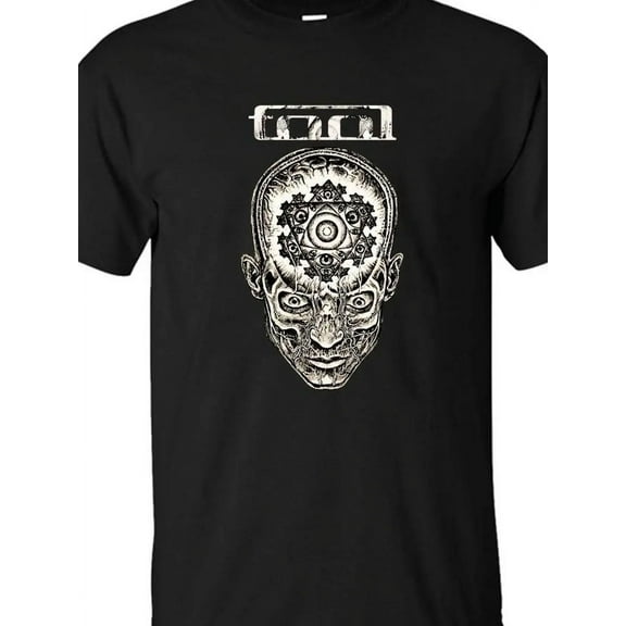 Men's Tools Band Nerve Endings Black T-Shirt - Mechanical Gear & Circuit Graphic Design, Premium 100% Cotton,