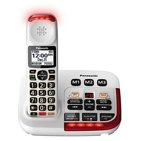 Panasonic KX-TGM420W Amplified Cordless Phone|DECT 6.0|Voice Booster Up-To 100 dB|Answering Machine|Silver