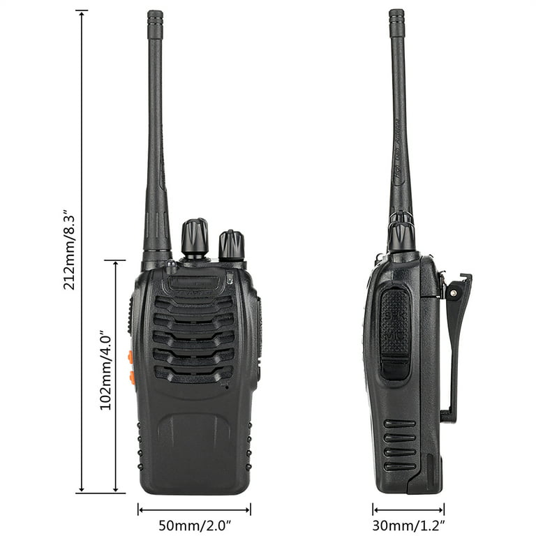 Handheld Walkie Talkies, 10KM Long Range 2-Way Radio 16-Channel with  Earphones Black (2Pcs/Pair) 