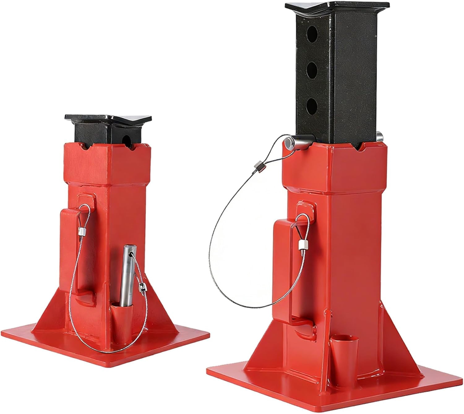 QinaQin 2 PC 12 Ton Pin Type Car Jack Stands,Professional Heavy Duty Pin-Style Supports with Quick-Release Locking for Trucks,RVs,Red