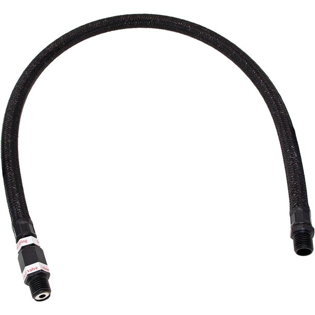 Vixen Horns Stainless Steel Air Compressor Braided Leader Hose 1/4" NPT Male to 1/4" NPT Male