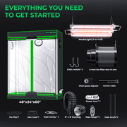 ALPHAGROW 2 x 4 ft 600D Canvas Grow Tent Kit with 33 W LED Light and 6 in Inline Fan and Carbon Filter