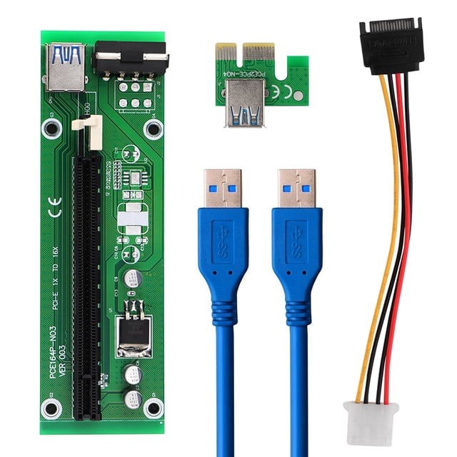 Usb 3.0 Pci-E Express 1X A 16X Extender Riser Card Adaptador Sata Cable De Alimentación Inevent EL013724-00