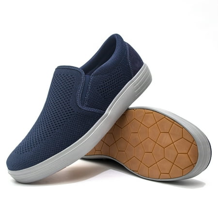 

TIOSEBON Men s Comfortable Mesh Walking Breathable Working Slip-on Shoes Deep Blue US12