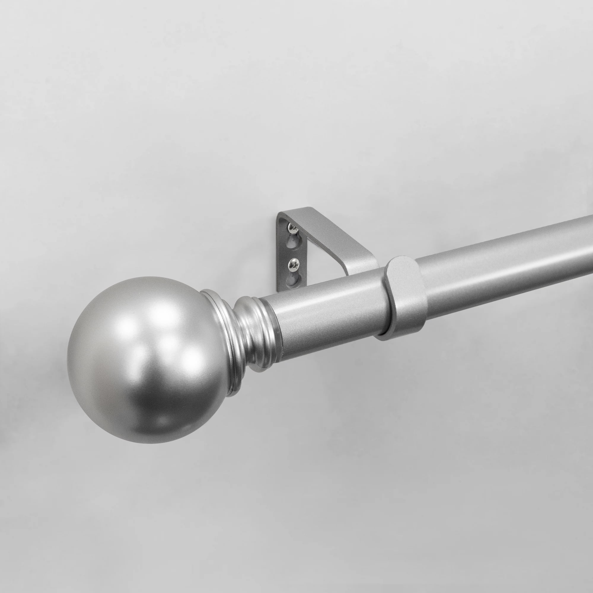(2 pack) Mainstays 1" Nickel Ball Adjustable Single Curtain Rod, 30-84"