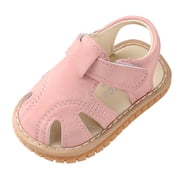 NOKIO Baby Roman Sandals Close-Toe Slip-On Beach Shoes with Soft Sole for Girls Boys First Walkers Lightweight Casual Summer Footwear