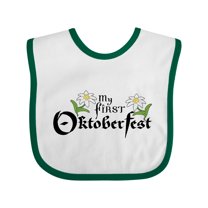 Inktastic My First Oktoberfest with Edelweiss Flowers Boys or Girls Baby Bib
