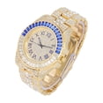 thumbnail image 3 of Baguette Cut Diamond Crystal Bling'ed Out Mens Watch - No Reasonable Doubt This is The Timepiece to Flaunt The Wealth - ST10372 (ST10421Gold Metal Blue R#), 3 of 3