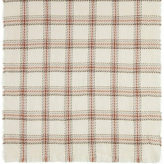 Cejon Women's Plaid Blanket Wrap Scarf Woven Shawl White Size Regular