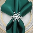 thumbnail image 6 of CoreLiving Silver Snowflake Napkin Rings Set of 1, Elegant Metal Dinner Table Napkin Holders for Christmas Thanksgiving Holiday Place Setting, Wedding Table Decoration, 6 of 9
