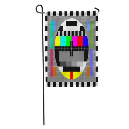 Signal Flag Hook SIDONKU Tv Test Rainbow Multi Color Bars and Geometric Signals Technological Garden Flag Decorative Flag House Banner 12x18 inch ()