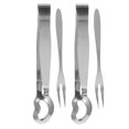 thumbnail image 2 of 4PCS Stainless Steel Snails Tongs and Fork Escargot Snail Tongs and Fork Set for Home and Restaurant Use for Serving Snails and Other Seafood, 2 of 4