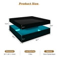 thumbnail image 5 of Hironpal Sturdy LED Coffee Table, 2-Tier Square Coffee Table High Gloss Minimalist Design with Plug-in 16-Color LED Light for Home Office Reception Room, Black, 5 of 8