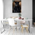 thumbnail image 2 of Mudket Black Panther on Gold Ornate Throne Chair Canvas Wall Art, Luxury Royal Wildlife Wall Pictures for Living Room Print for Office Home Decor , Framed Ready to Hang - 12"L x 8"W, 2 of 9