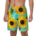 thumbnail image 2 of Balery Sunflowers With Green Leaves Mens Swim Trunks Swim Shorts for Men Quick Dry Inseam Beach Shorts with Compression Liner Pocket-Medium, 2 of 9