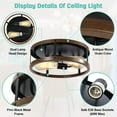 thumbnail image 4 of Aiwen 2 Lights Open Caged Flush Mount Ceiling Lamp Vintage Home Decor Light Fixture, 4 of 10