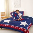 thumbnail image 4 of Manfei Stars Print Queen Comforter Set,Red Blue Comforter Sets Queen,Navy Blue Reversible,3-Piece,1 Comforter and 2 Pillowcases, 4 of 7