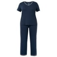 thumbnail image 5 of Fruit of the Loom Women's Soft & Breathable V-Neck Short Sleeve Top & Pajama Pant Set, Sizes S-4X, 5 of 11