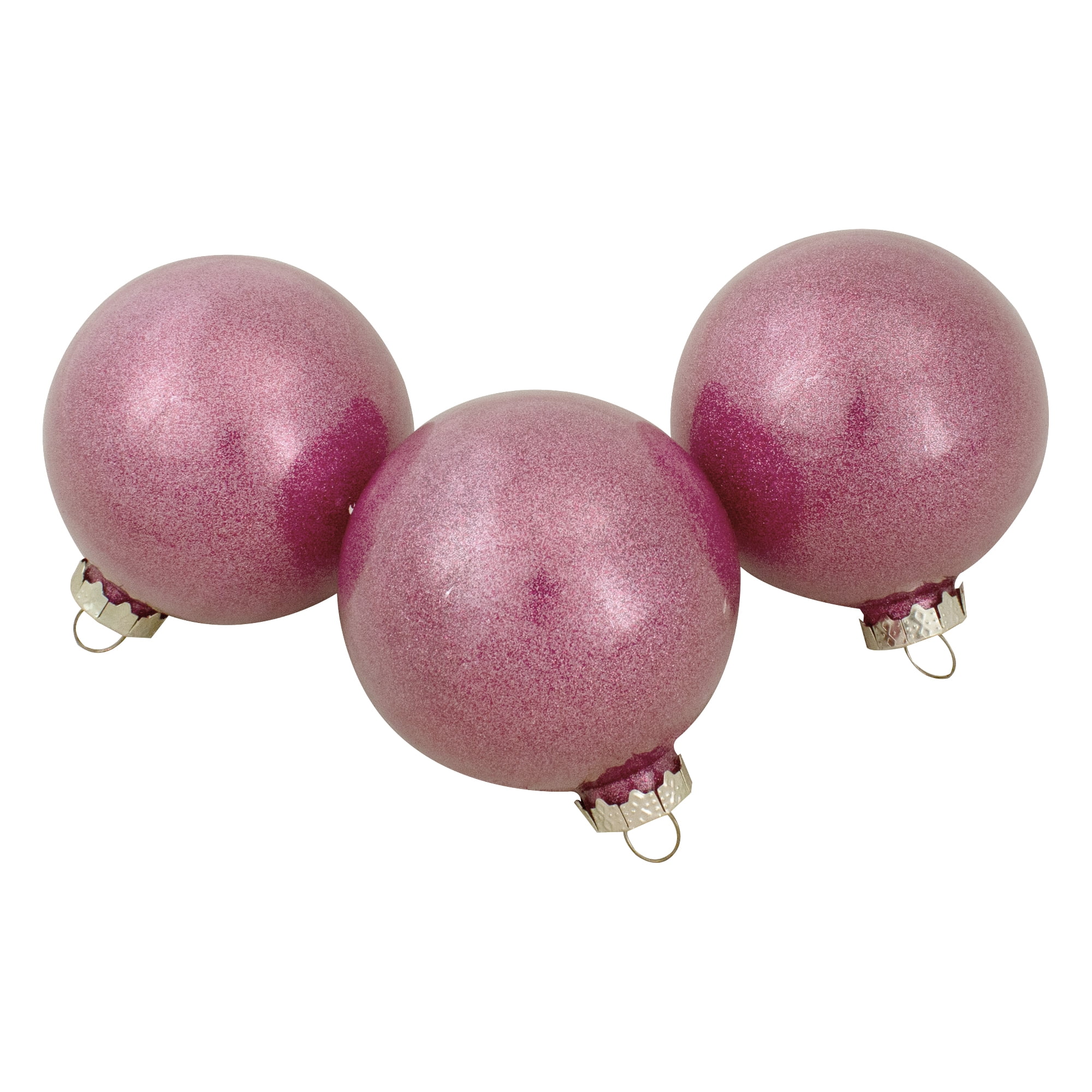 Northlight 12ct Pink Mercury Glass Style Glass Christmas Ornament Set 3"