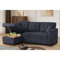 thumbnail image 3 of Pemberly Row Velvet Sofa Convertible L-Shaped Sofa Pull Out Sleeper Sofa Bed, 3 of 8