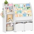 Toy Storage Organizer 4-Tier with Drawers and Cubbies, Kids Bookshelf ...