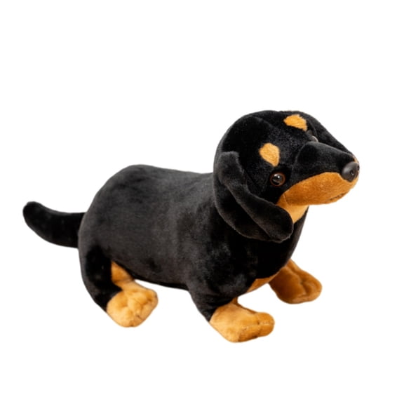 Black Dachshund Dog Plush Stuffed Animal Hugging Puppy Lifelike Plushies Birthday Gifts