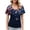 #03Multicolor, variant on yoeyez Womens Summer Shirts Short Sleeves Fashion T-Shirt V Neck Casual Floral Print Tops Pleated Loose Fit Pullover Tee Multicolor 2XL