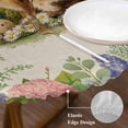 thumbnail image 3 of Easter Bunny Round Tablecloth, Fitted Table Cover with Elastic for 55"-60" Round Tables, Spring Floral Blossom Easter Eggs Burlap Table Cloth Outdoor Indoor Dinning Party Waterproof Tablecloths, 3 of 7