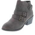 thumbnail image 2 of Forever Link Eury-4 Bottines à Talon Bas à Bout Rond avec Boucles et Fermeture Éclair pour Femmes, Marron, 6.5, 2 of 4