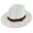White, variant on Top Headwear Fashion Bling Rhinestone Studded Wide Brim Stripe Fedora Panama Hat  - Black
